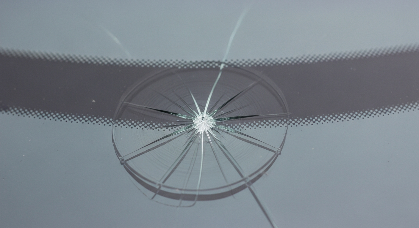 Technician installing new windshield on vehicle