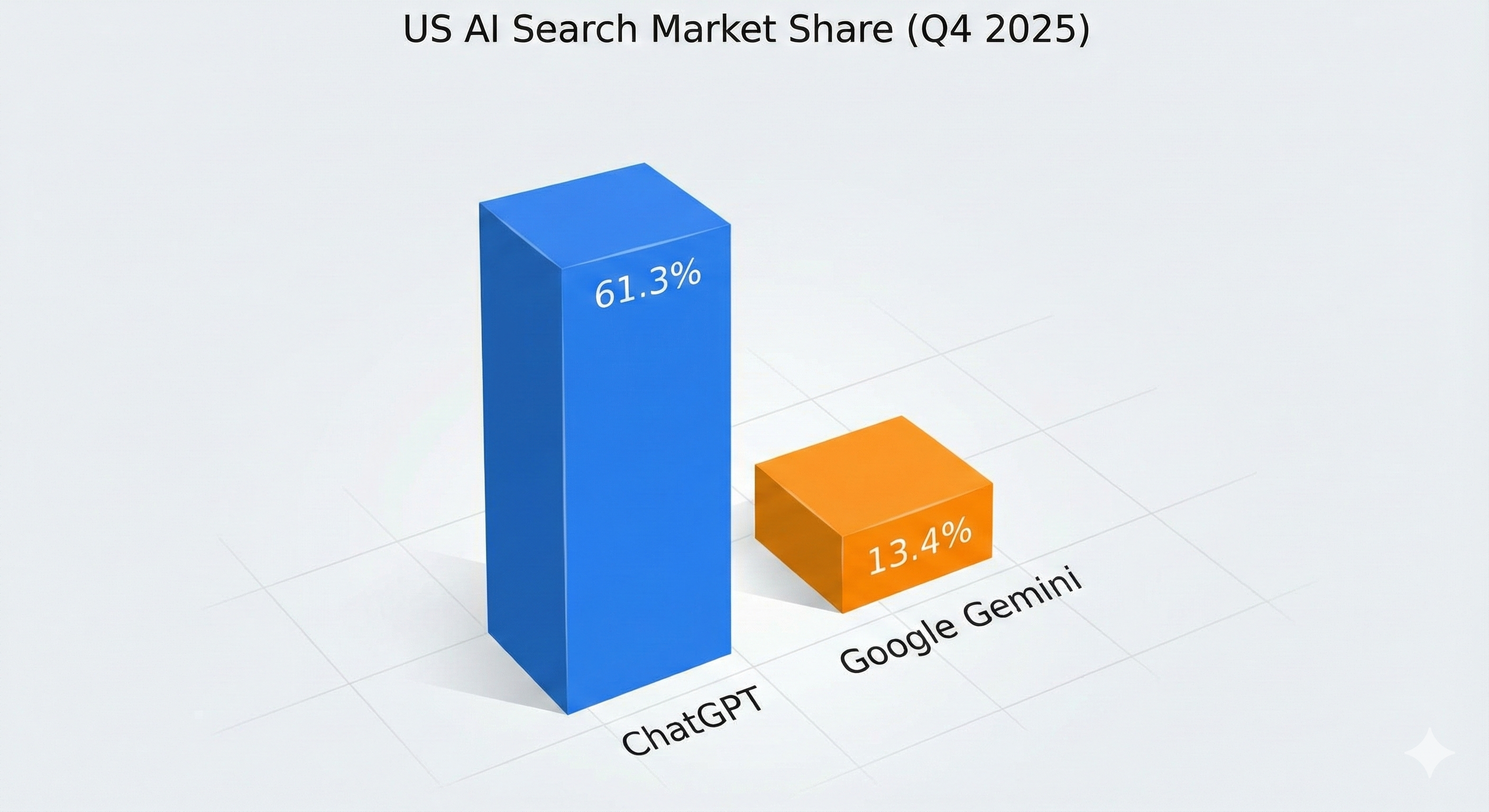 US AI Search Market Share Q4 2025 - ChatGPT 61.3%, Google Gemini 13.4%