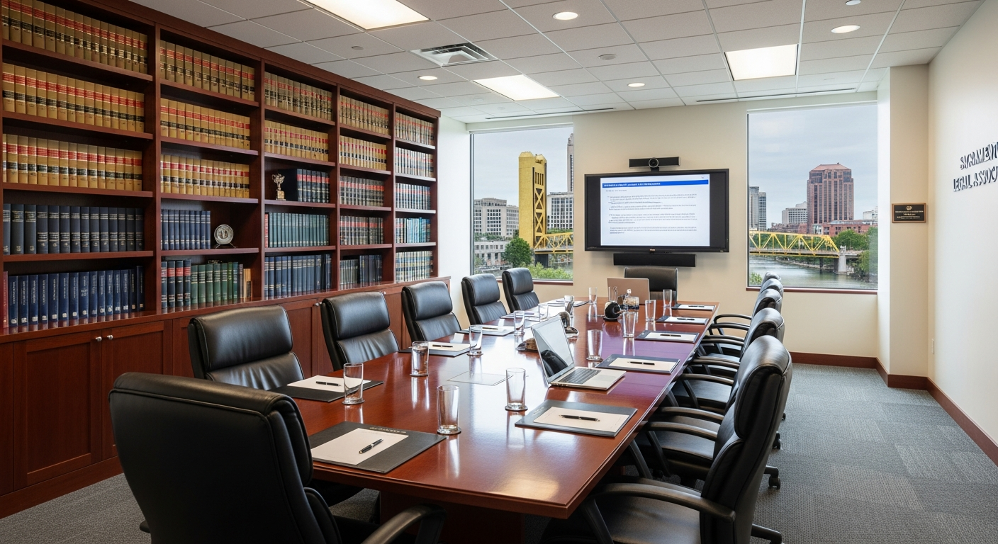 Professional law firm conference room in Sacramento CA