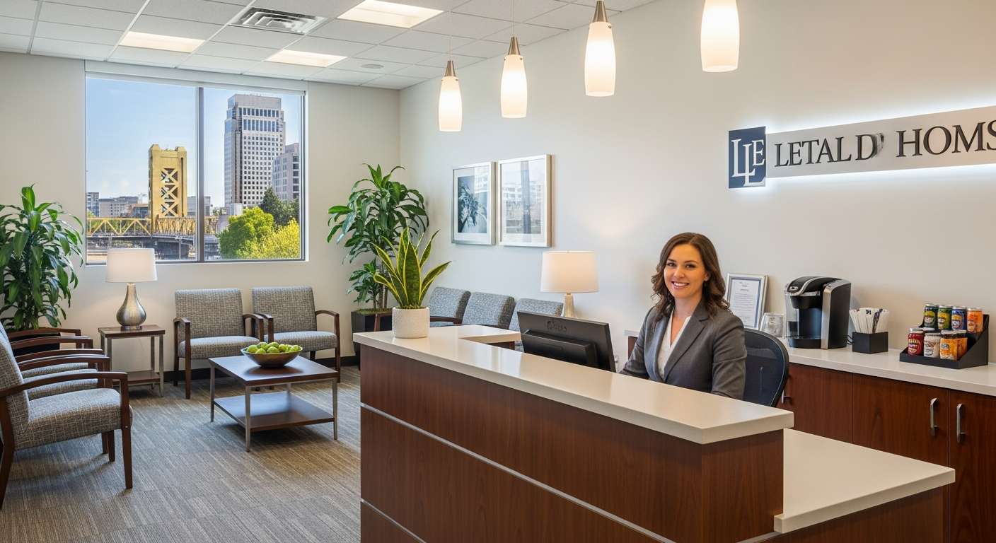 Professional law firm reception area