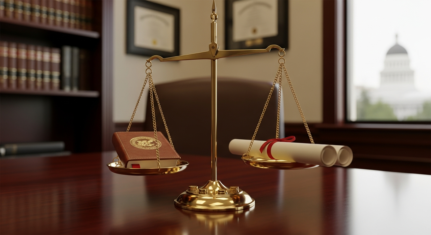 Scales of justice on lawyer desk