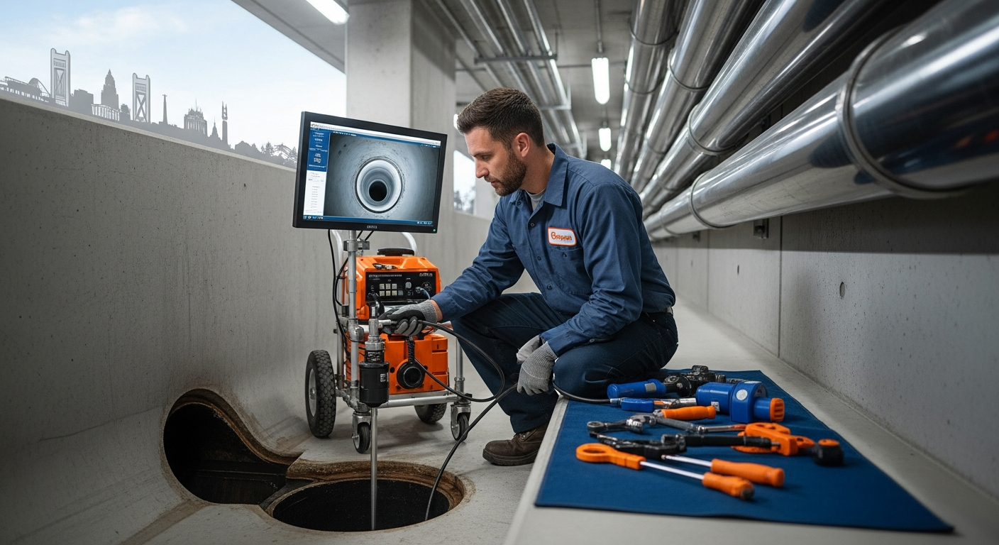 Sewer camera inspection equipment for plumbing diagnostics
